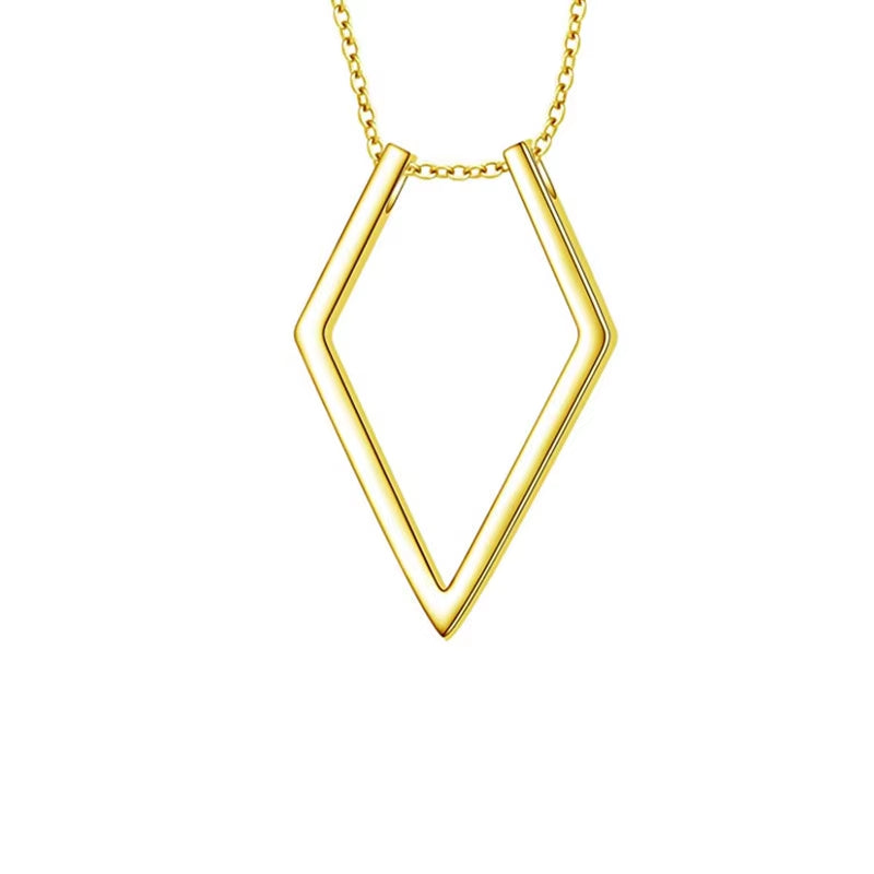 1PC Fashion Necklace Geometric Simple Ring Holder Ring Pendant Necklace for Man Women Jewelry Silver Color Gold Color 45Cm Long